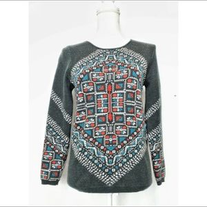 J. Crew Merino Wool Knotted Fair Isle Sweater Small